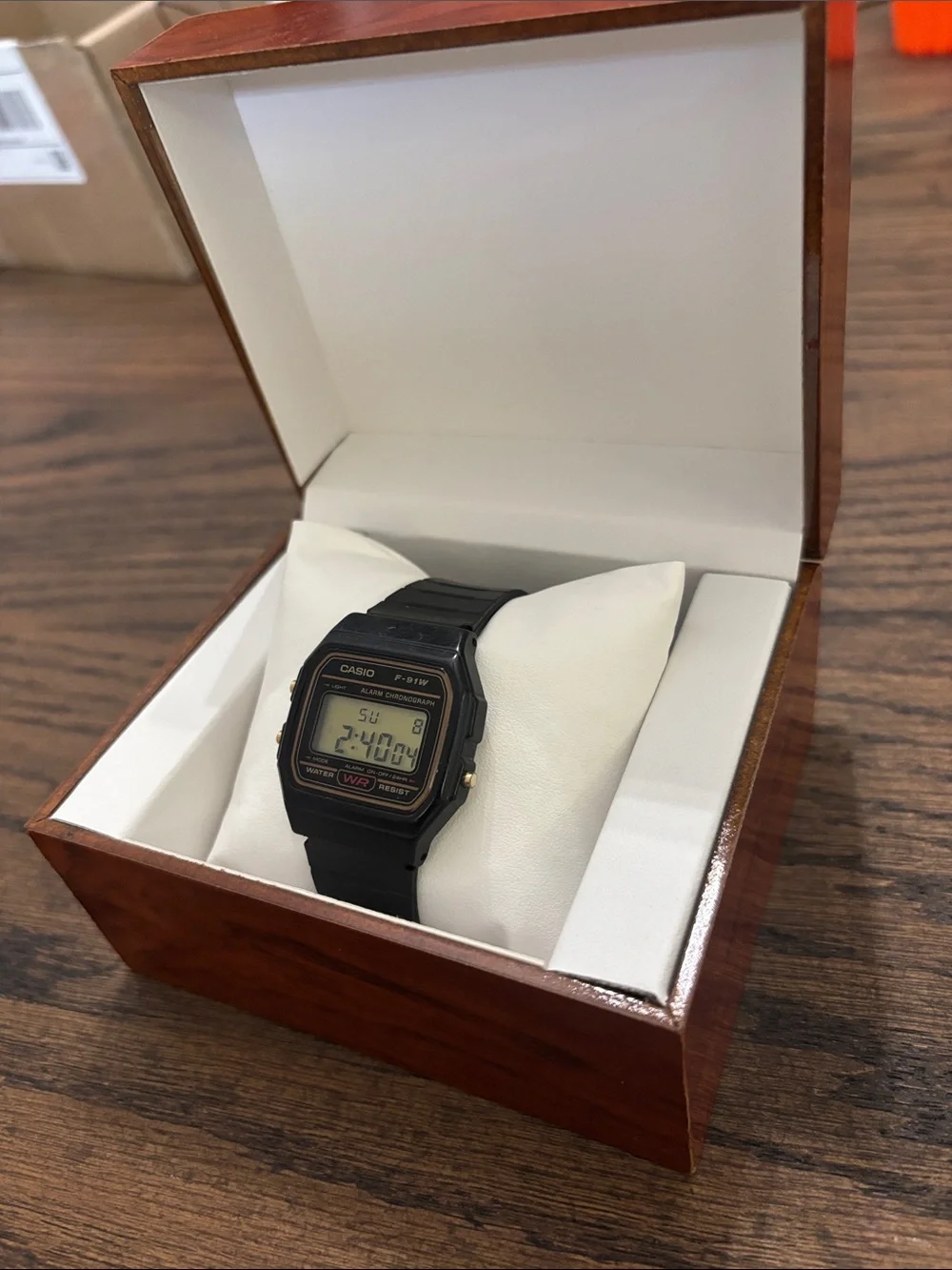 Casio F-91W  Digital Watch - Black with Gold Accents